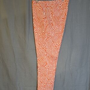 Michael Kors Orange and White Patterned Garment